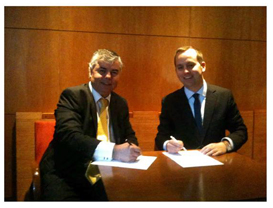 Lluis Faus, CEO de vLex, proveedor l�der en informaci�n jur�dica y Patricio Rojas, Gerente General de Jur�dica de Chile