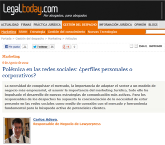 Articulo de Carlos Adeva en Legaltoday