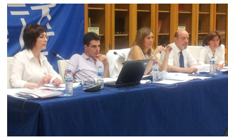 Bego�a Castro, diputada; Santiago Luengo, diputado; Sonia Gumpert, decana; Manuel Valero, vicedecano y Marisol Cuevas, directora del Turno de Oficio