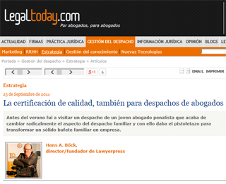 articulo de Hans A. B�ck en Legaltoday