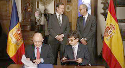 Espa�a y Andorra firman un convenio para evitar la doble imposici�n y luchar contra el fraude fiscal