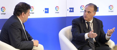 Tebas considera que en dos a�os la deuda de los clubes con Hacienda quedar� finiquitada