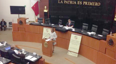 Sonia Gumpert defiende en el Senado de M�xico la colegiaci�n obligatoria y la independencia de los abogados