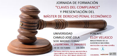 Eloy Velasco analiza las claves del compliance en la presentaci�n del Master en Derecho Penal Econ�mico de la UCJC