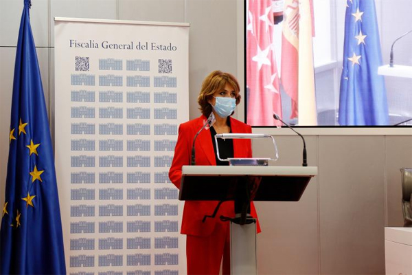 La Fiscal General del Estado, Dolores Delgado, durante la inauguración de las Jornadas de Fiscales especialistas en protección de personas con discapacidad y mayores