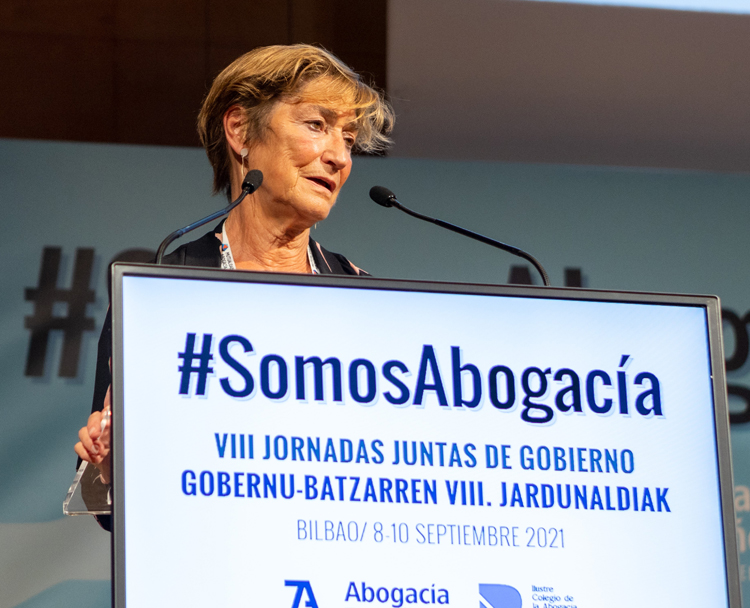 Victoria Ortega, presidenta del Consejo General de la Abogacía en la lectura de la Declaración Final