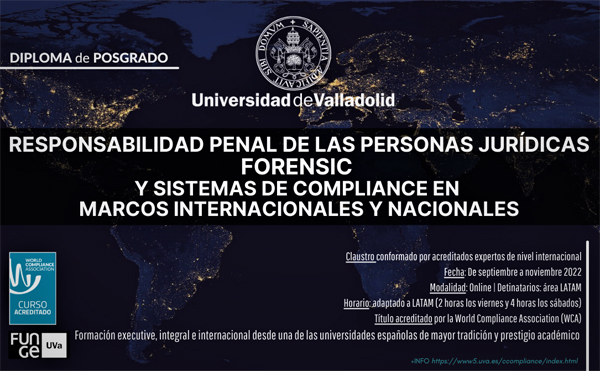 posgrado sobre responsabilidad penal de la persona jurídicas, forensic y sistemas de compliance en marcos internacionales y nacionales