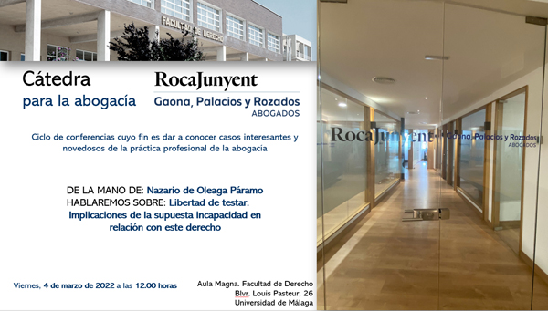 conferencias de la Cátedra para la Abogacía organizadas por RocaJunyent - Gaona, Palacios y Rozados Abogados