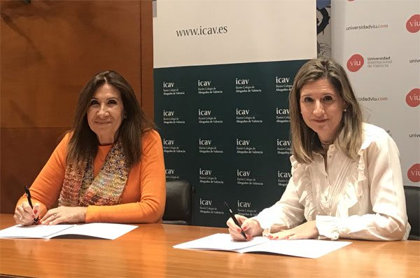 Auxiliadora Borja, decana del Ilustre Colegio de Abogados de Valencia; Eva Mª Giner, Rectora de la Universidad Internacional de Valencia (VIU)