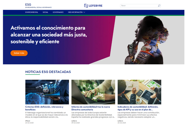 portal web sobre sostenibilidad y ESG