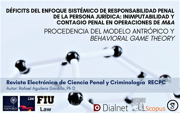 Déficits del enfoque sistémico de responsabilidad penal de la persona jurídica: inimputabilidad y contagio penal en operaciones de M&A. Procedencia del modelo antrópico y behavioral game theory