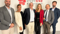 José Luis Díez; Rita Fernández-Fígares y Santiago Carrero (Socios de Everfive); Vanessa Galve (Responsable de la oficina de Barcelona); Pablo Bernal y Álvaro García (Socios)