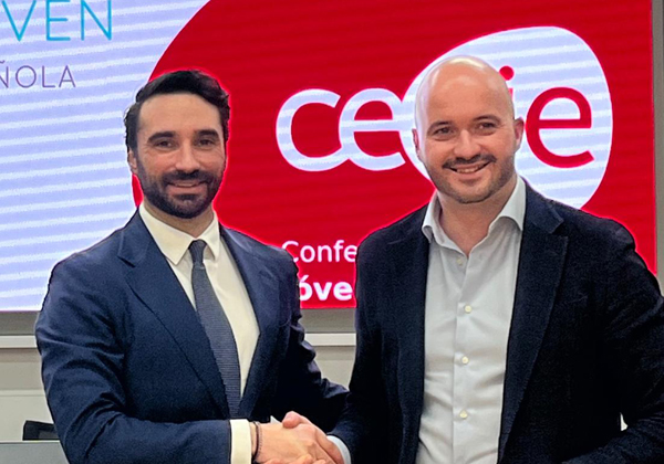 Alberto Cabello, Presidente de la Abogacía Joven y Fermín Albadalejo, Presidente de los Jóvenes Empresarios