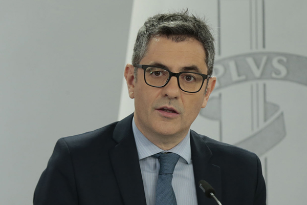 El ministro de la Presidencia, Justicia y Relaciones con las Cortes, Félix Bolaños, durante la rueda de prensa posterior al Consejo de Ministros