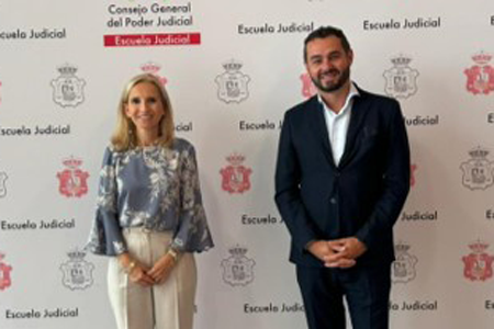 Clara Carulla Terricabras, directora de la Escuela Judicial del CGPJ y Gerard Guiu Ribé, director de ANDEMA