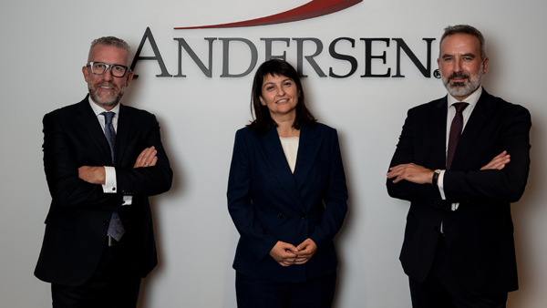 José Vicente Morote, Socio Director de Andersen Iberia; Maria Halatcheva, nueva Of Counsel de Andersen, y Fernando Lozano, nuevo Socio de Andersen