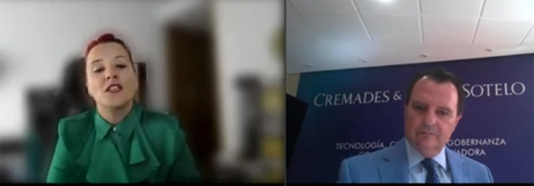 Alicia Feito, Associate Director Sales, Kleos Suite, y Francisco J. Fernández, socio director del despacho Cremades & Calvo – Sotelo