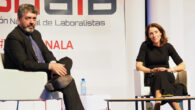 alentín García González, vicepresidente de ASNALA, y Raquel Naveiro Santos, magistrada de la Sala de lo Social del Tribunal Superior de Justicia de Galicia