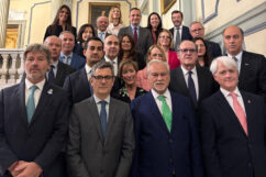 Salvador González, presidente del Consejo General de la Abogacía Española; Félix Bolaños, ministro de la Presidencia, Justicia y Relaciones con las Cortes; Juan Bautista Mahiques, ministro de Justicia de República Argentina y Carlos Alberto Andreucci, presidente de la Unión Iberoamericana de Colegios y Agrupaciones de Abogados (UIBA).